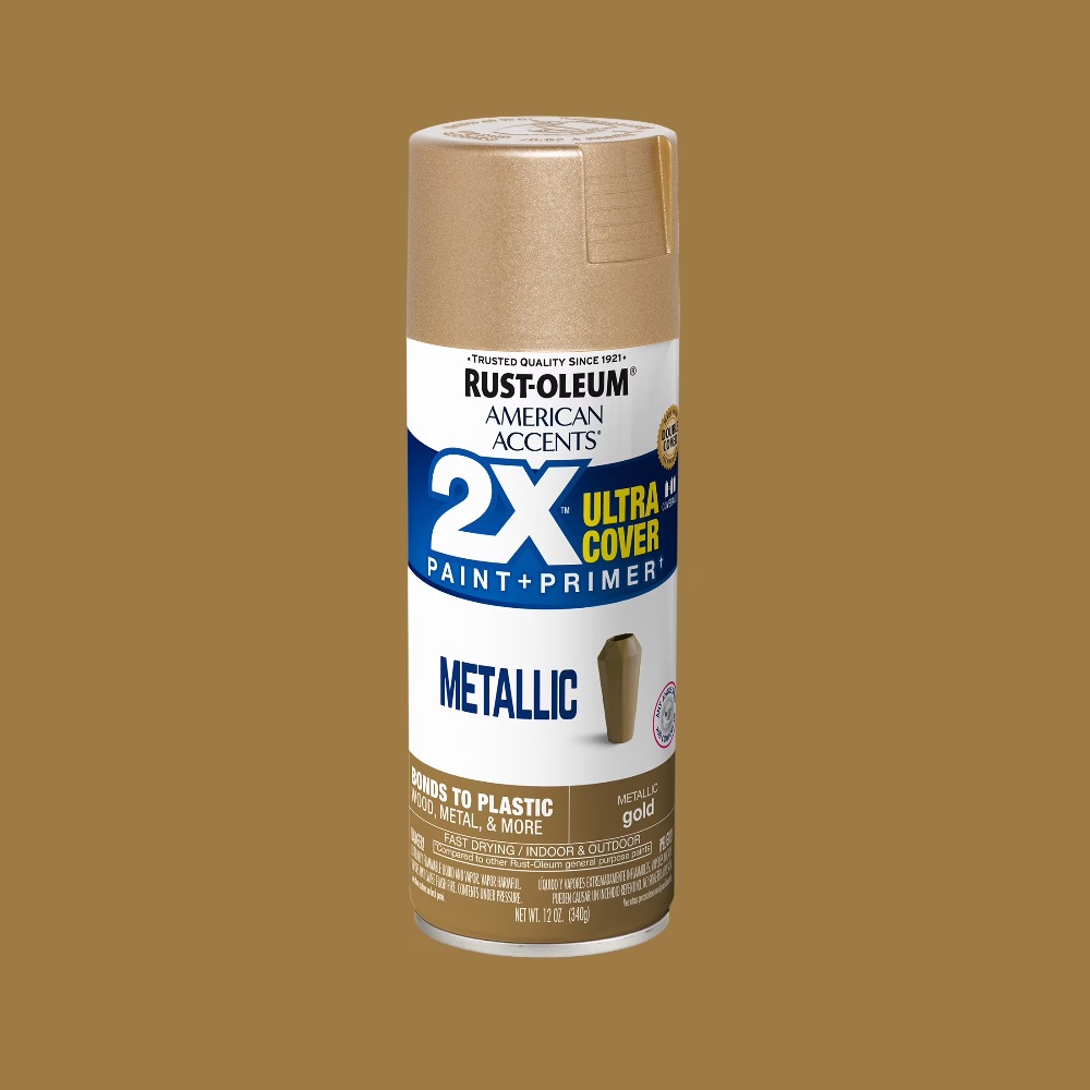 Metallic Spray Paint - ゴールドアメリカンアクセント2Xウルトラカバーメタリックスプレーペイント12オンス（自動車、家庭DIYプロジェクト用）
