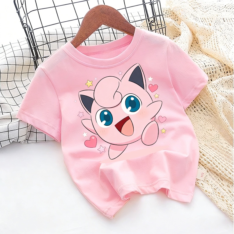 Pokeball Cosplay Prop - 2026 夏 ポケモン ジグリーパフ プリント Tシャツ、綿