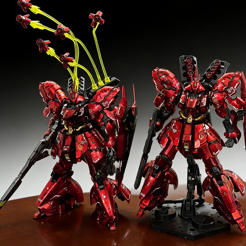 Bandai Gundam Rg - スター RG 1/144 サザビ電気メッキクリアカラーアセンブリモデルキットアクションフィギュアウォータースライドデカール効果パーツパズルおもちゃ