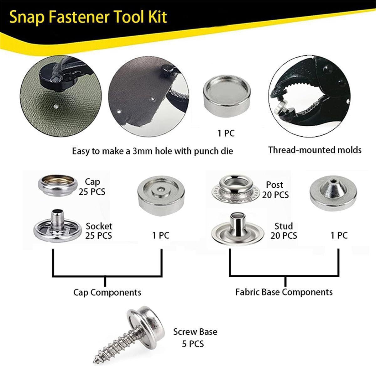 【AT48】新型ヘビーデューティー スナップファスナーツール - Snap Plier Setter のレビューと価格